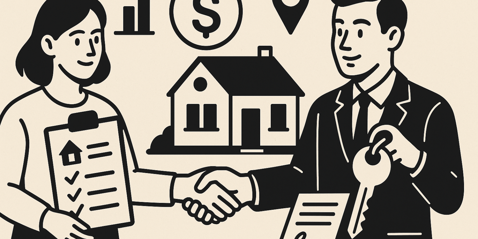 Agent immobilier échangeant avec un client autour d’un projet d’achat ou de vente