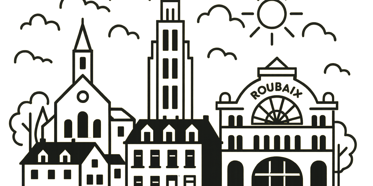 Rue typique de Roubaix avec maisons en briques rouges et atmosphère urbaine du Nord