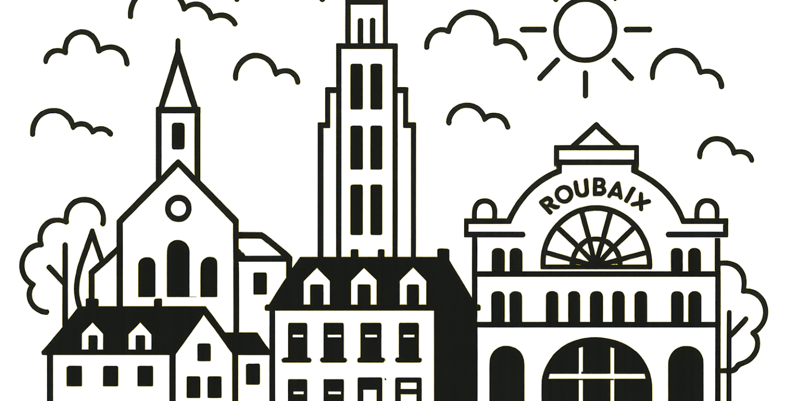 Rue typique de Roubaix avec maisons en briques rouges et atmosphère urbaine du Nord