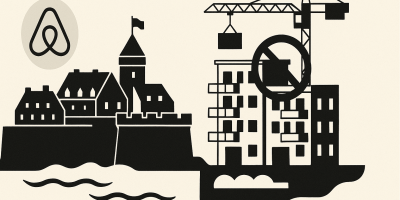 Vue sur les remparts de Saint‑Malo et logements côtiers illustrant la pression touristique sur l'habitat local