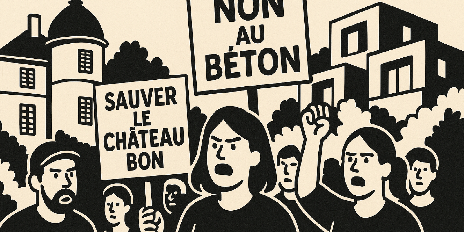 Vue extérieure du château Bon à Montpellier, menacé par un projet de construction de villas contemporaines