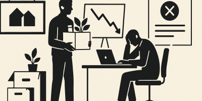 Bâtiment de bureaux et logo SeLoger‑MeilleursAgents symbolisant une restructuration d’entreprise