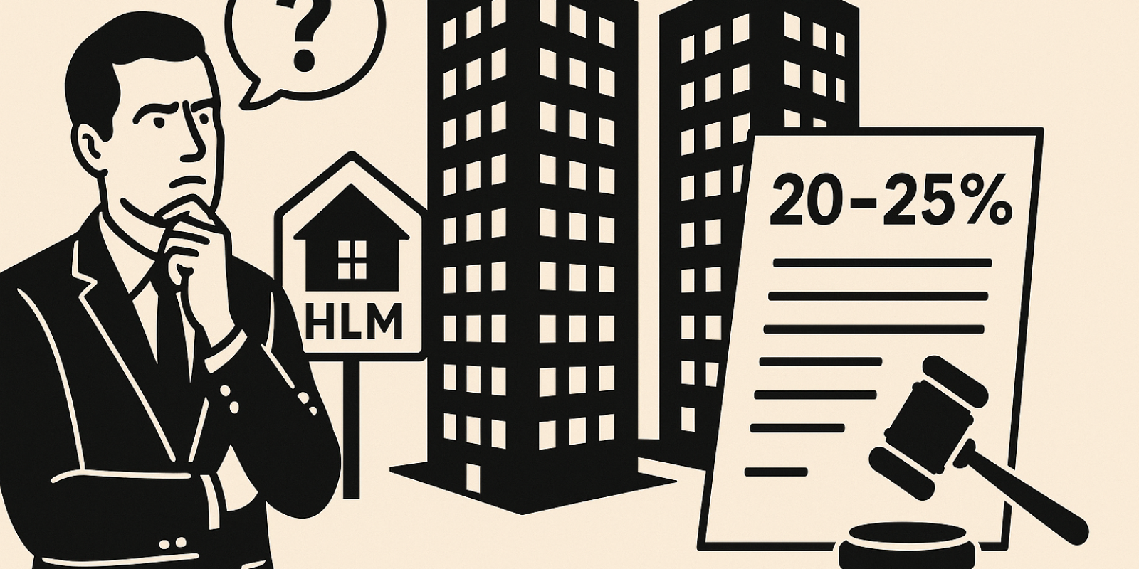 Immeubles de logements sociaux en milieu urbain, illustration du débat sur la loi SRU et les quotas