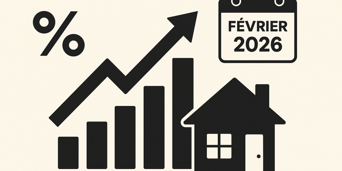 Graphique illustrant l'évolution des taux immobiliers en février 2026
