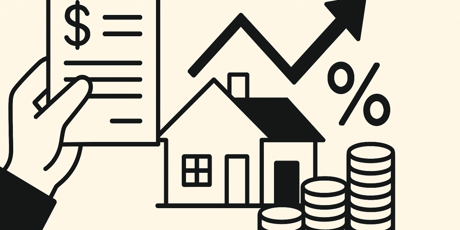 Documents et calculatrice posés sur une table, symbolisant la révision des barèmes de crédit immobilier par les banques