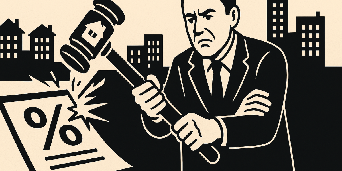 Illustration : immeubles et texte sur le statut du bailleur privé