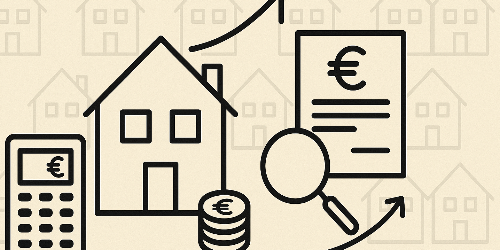 Documents fiscaux et maison sur une table : illustration de la mise à jour de la taxe foncière