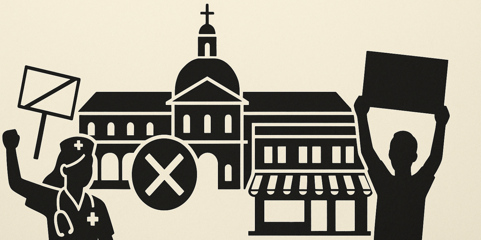 Façade de l'Hôtel-Dieu à Paris : projet de reconversion partielle en commerces et bureaux