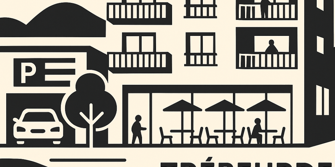 Vue du chantier des Chandelles à Trébeurden, avec la plage de Tresmeur et les travaux préparatoires