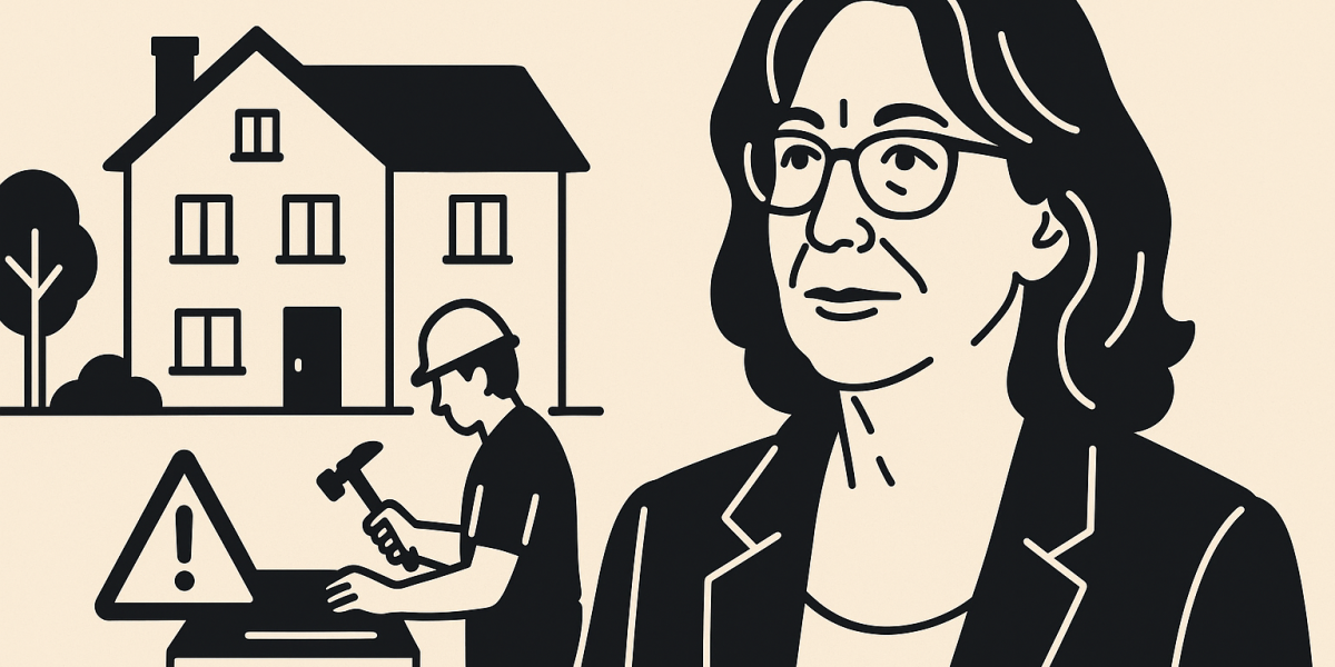 Valérie Létard, ancienne ministre du Logement, défendant une proposition de loi sur les maisons individuelles et la rénovation