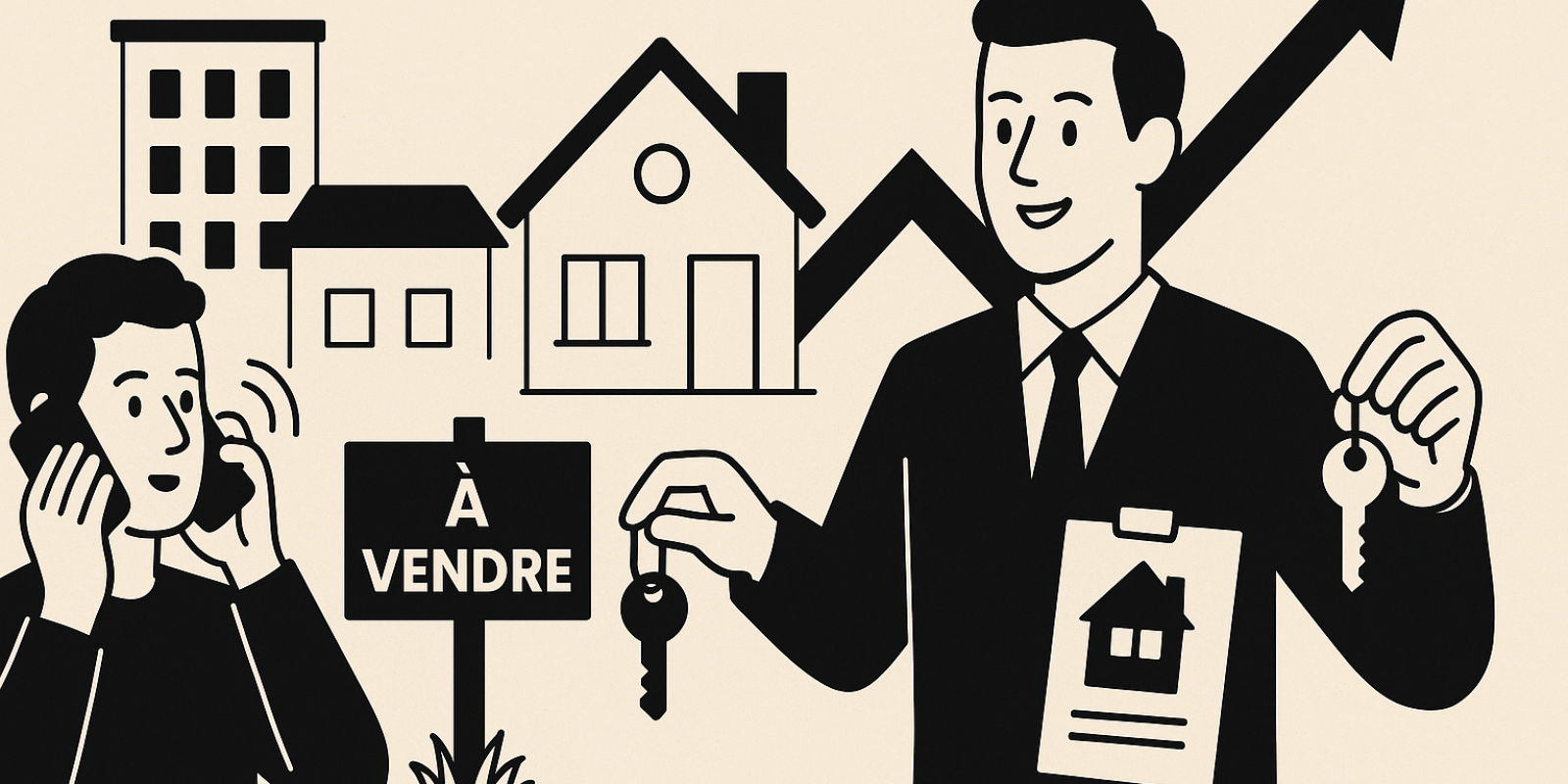 Façades d'immeubles et rue en Auvergne, illustrant le marché immobilier local