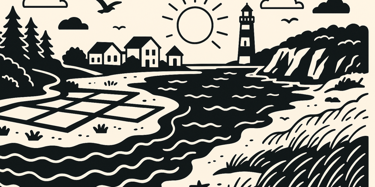 Vue côtière vendéenne avec plage et dunes, illustration des communes attractives en bord de mer