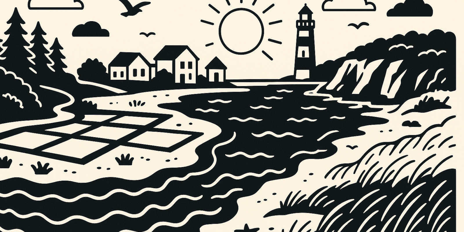 Vue côtière vendéenne avec plage et dunes, illustration des communes attractives en bord de mer