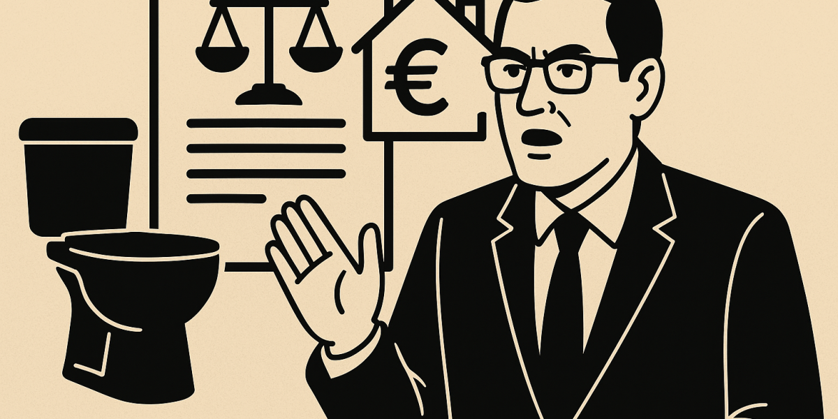 Salle de bains avec baignoire et lavabo, illustration pour un article sur la taxe foncière et les éléments de confort