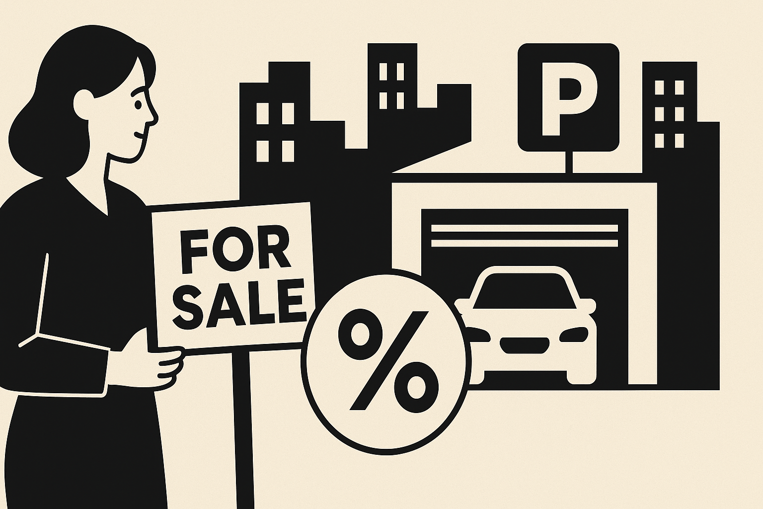 Emplacement de parking en centre-ville illustrant la montée des prix et l’intérêt des investisseurs pour les places et box privés