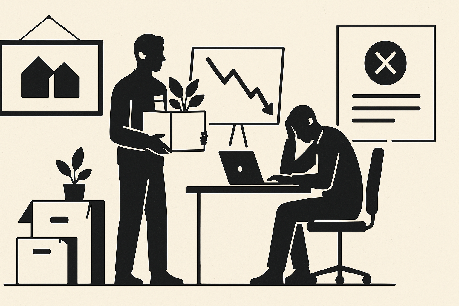 Bâtiment de bureaux et logo SeLoger‑MeilleursAgents symbolisant une restructuration d’entreprise